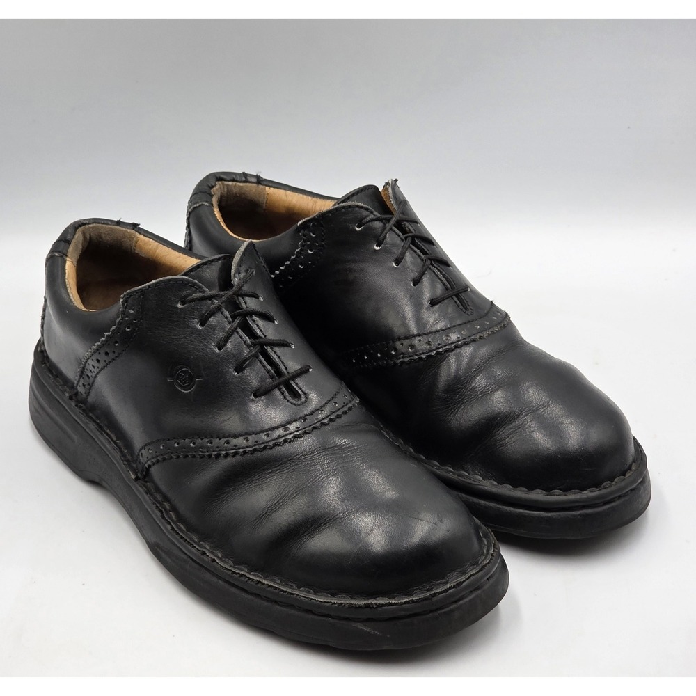 Born Mens Black Leather Business Casual Oxford Lace Up 8 EU 41 Brogue Dress